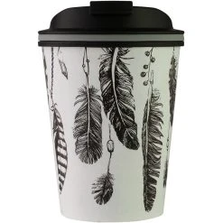 Avanti Go Cup Reusable Coffee Cup 280ml (8oz) - Feathers
