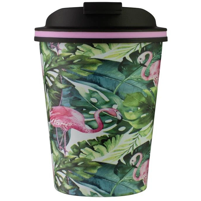 Avanti Go Cup Reusable Coffee Cup 280ml - Flamingo Leaf