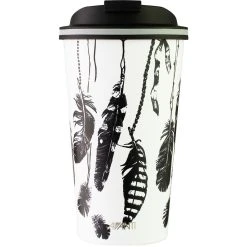 Avanti Go Cup Reusable Coffee Cup 410ml (12oz) - Feathers