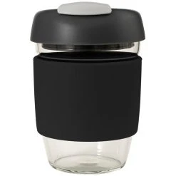 Avanti Glass Gocup Reusable Coffee Cup 355ml - Black/char/grey