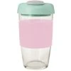 Avanti Glass Gocup Reusable Coffee Cup 473ml - Pink/mint/grey