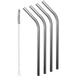 Avanti Smoothie Straws With Cleaning Brush - Set Of 4