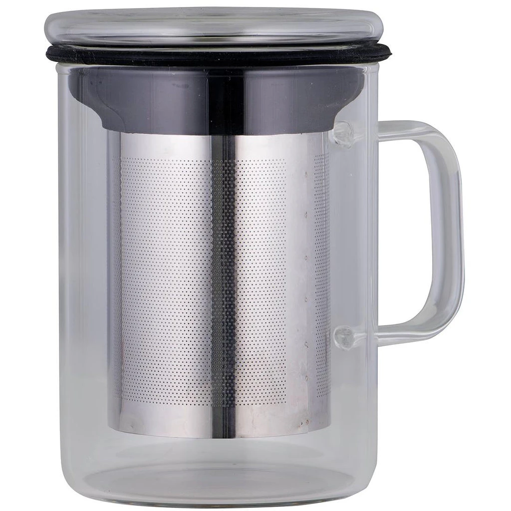 Avanti Tea Mug With Infuser Black 350ml Borosilicate