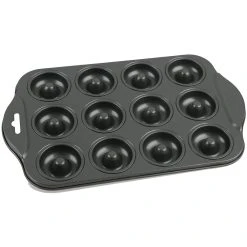 Daily Bake Non-Stick 12 Cup Mini Doughnut Pan Black