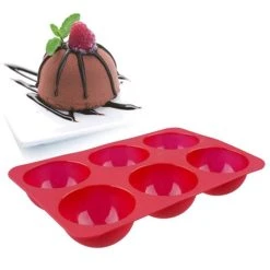 Daily Bake 6 Cup Dome Dessert Mould - Red