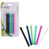 D Line D.Line Silicone Cocktail Straws Set 5 W/ Brush (Assorted Colours)