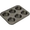 BAKEMASTER Large Muffin Pan - 6 Cup 35cm X 26cm