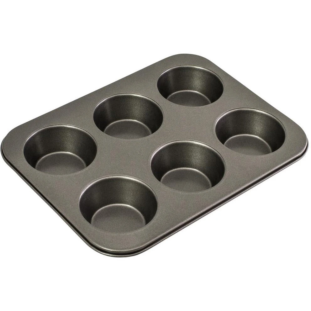 BAKEMASTER Large Muffin Pan - 6 Cup 35cm X 26cm