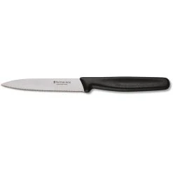 Victorinox Paring Knife Wavy Edge Pointed Tip 10cm - Black