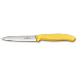 Victorinox Paring Knife Wavy Edge Pointed Tip 10cm Yellow