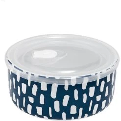 Ladelle Abode Ink Blue Dashes 16cm Microwave Food Bowl