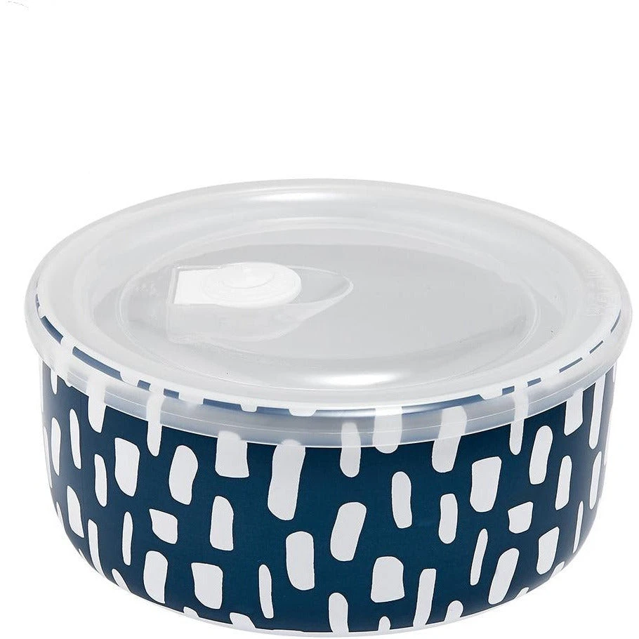 Ladelle Abode Ink Blue Dashes 16cm Microwave Food Bowl