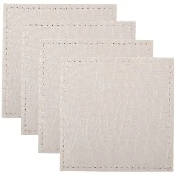 Maxwell And Williams Table Accents Leather Look Alligator Coaster 10x10cm Set Of 4 White