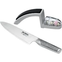 Global Knife And Sharpener Set