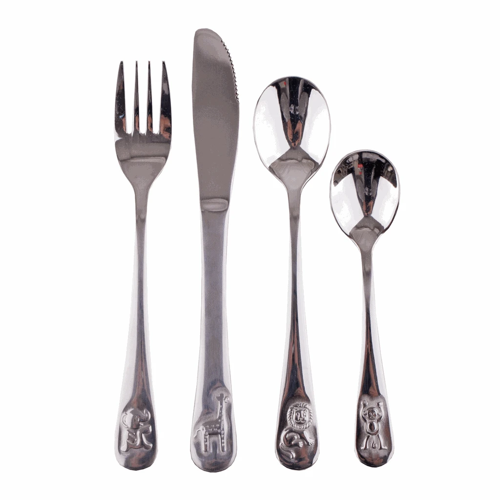 D Line D.Line 4 Pce 18/10 Kidfs Cutlery Set - Zoo