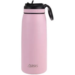 Oasis Insulated Sports Bottle Sipper Straw 780ml Carnation