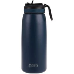 Oasis Insulated Sports Bottle Sipper Straw 780ml Navy