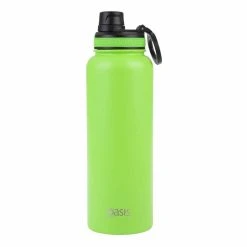 Oasis Insulated Challenger Bottle With Screw Cap 1.1L Neon Green