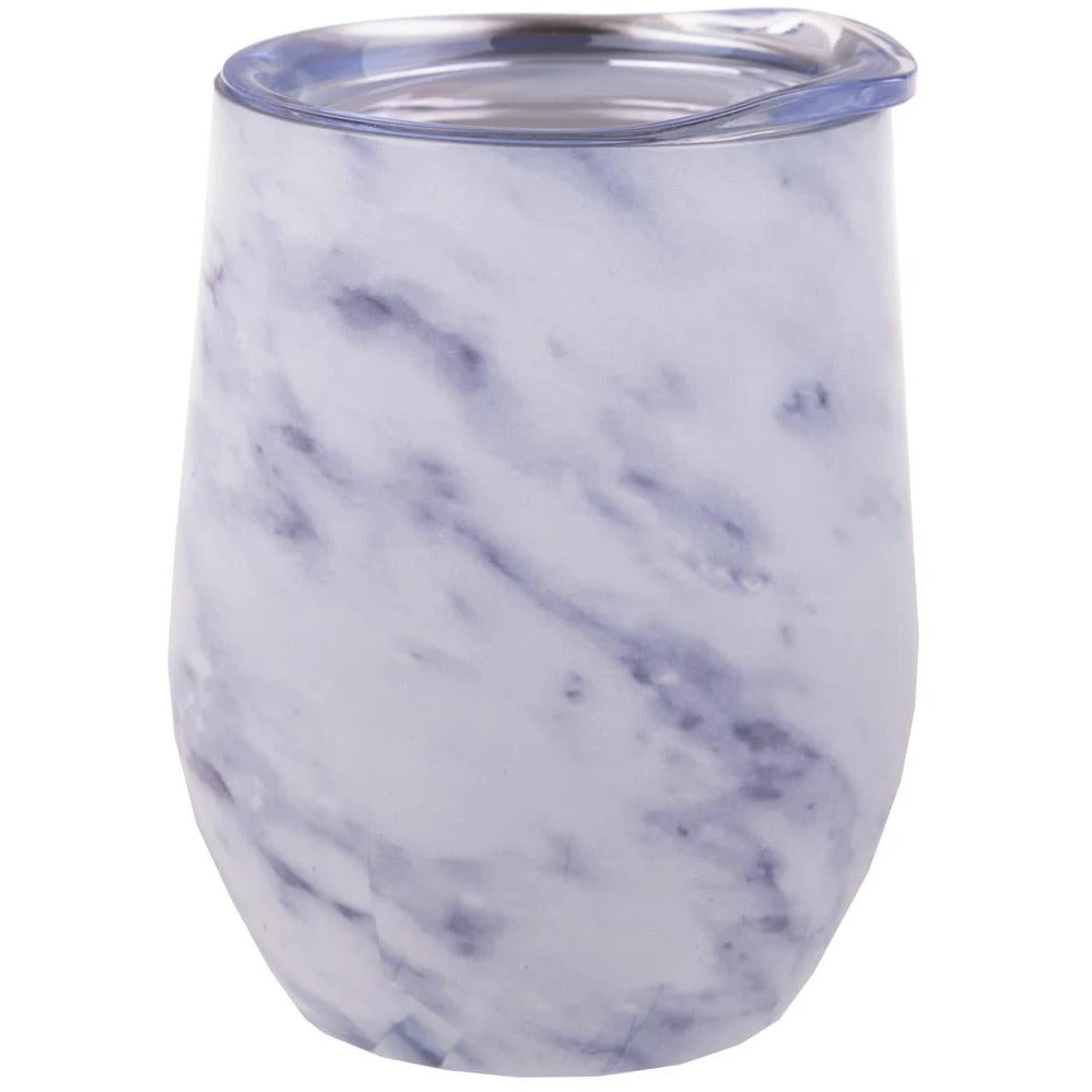 Oasis Double Wall Wine Tumbler - White Marble