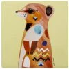 Maxwell And Williams Pete Cromer Wildlife Ceramic Square Coaster 9.5cm - Meerkat