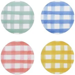 Ecology Ripe Set Of 4 Coasters 10 X 10cm Gingham Round