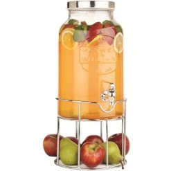 Maxwell And Williams Olde English Juice Jar And Stand 5.6L Silver