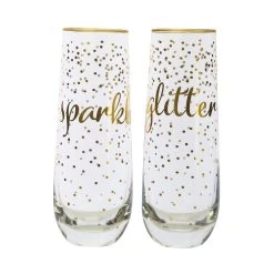 Maxwell And Williams Celebrations Stemless Flute 300ml Sparkles Glitter