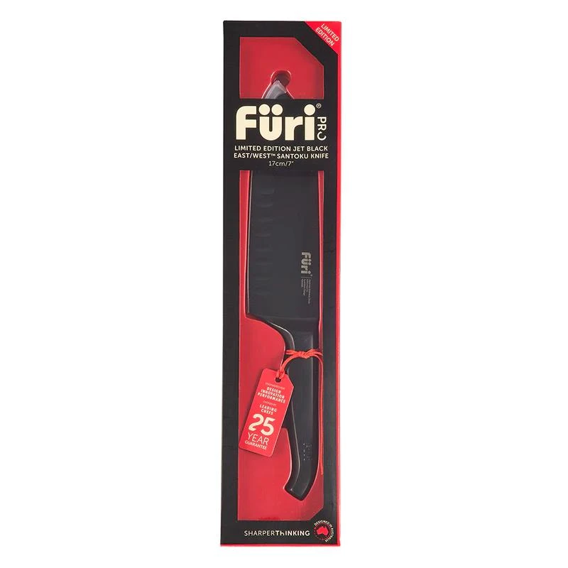 Furi Pro Jet Black East/West Santoku Knife 17cm - Image 3