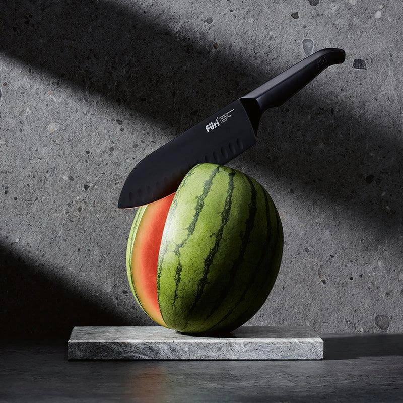 Furi Pro Jet Black East/West Santoku Knife 17cm - Image 2