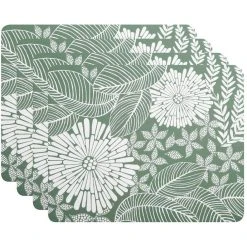 Maxwell And Williams Island Cork Back Placemat 34x26.5cm Set Of 4 Green Gift Boxed