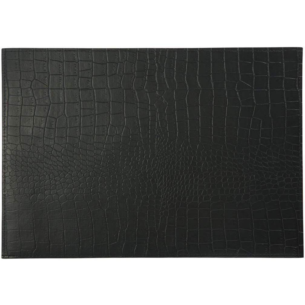 Maxwell And Williams Table Accents Leather Look Alligator Placemat 43x30cm Black