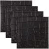 Maxwell And Williams Table Accents Leather Look Alligator Coaster 10x10cm Set Of 4 Black