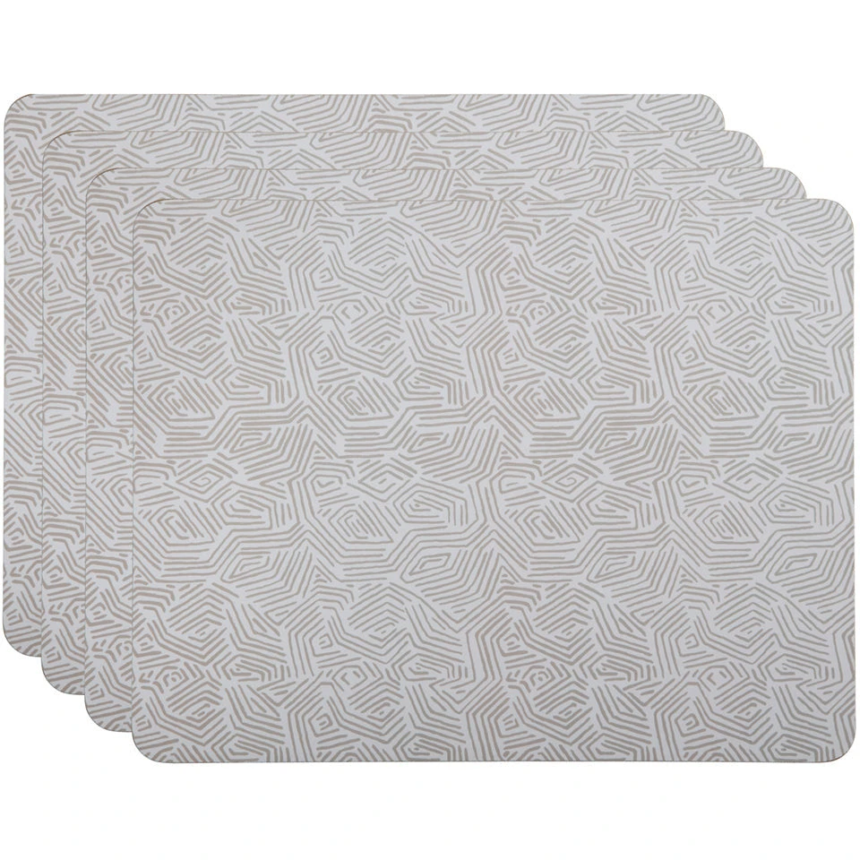 Maxwell And Williams Ripple Cork Back Placemat 34x26.5cm Set Of 4 Gift Boxed