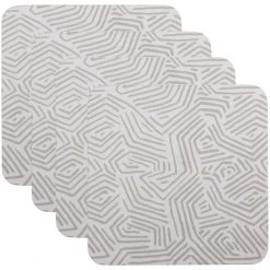 Maxwell And Williams Ripple Cork Back Coaster 10.5cm Set Of 4 Gift Boxed