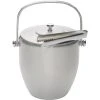 BarCraft Ice Bucket With Lid And Tongs Stainless Steel Gift Boxed