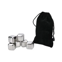 BarCraft Wine Cube Set Of 6 Stainless Steel Gift Boxed