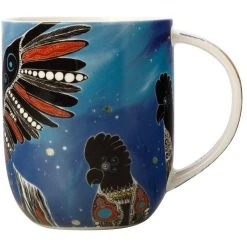 Maxwell And Williams Melanie Hava Jugaig-Bana-Wabu Mug 440ml Black Cockatoos Gift Boxed