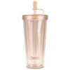 Oasis Double Wall Smoothie Tumbler With Straw 520ml Peach