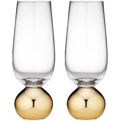 TEMPA Astrid Gold Set Of 2 Champagne Glass