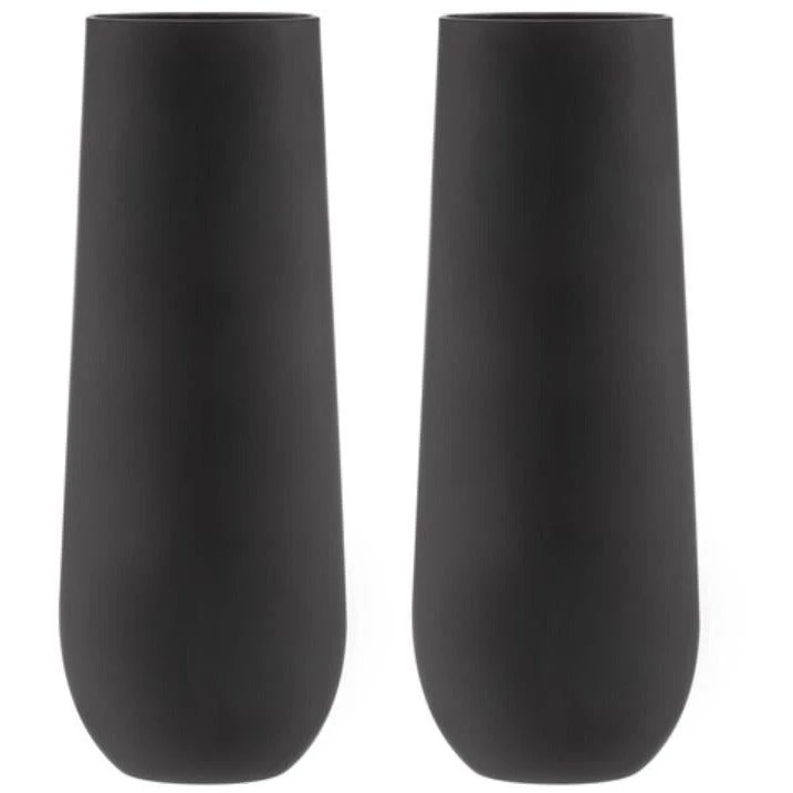 TEMPA Aurora Matte Black 2pk Stemless Champagne Glass