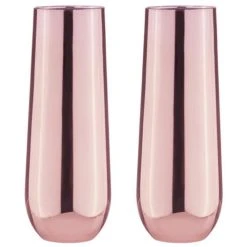 TEMPA Aurora Rose 2pk Stemless Champagne Glass